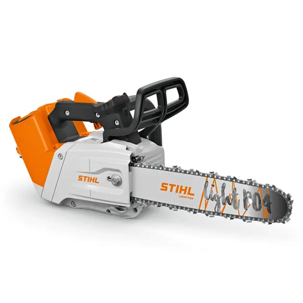 The STIHL MSA 220 T Battery Chainsaw is a high-performance top-handle saw for professional arborists and tree maintenance work. Available at Cannings.
