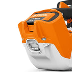 back view of The STIHL MSA 220 T Battery Chainsaw is a high-performance top-handle saw for professional arborists and tree maintenance work. Available at Cannings.