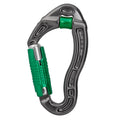 DMM Alloy karabiner with a built-in pulley wheel and triple-action Locksafe gate. Cuts rope drag at redirects and makes light work of hauling saws.