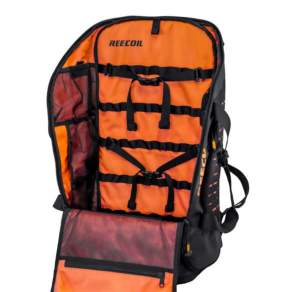 The BATWING™ 60 Kit Bag offers unmatched access, modular organisation, MOLLE compatibility and multiple carry options. Built for arborists, climbers and height-safety professionals. Available at Cannings. inside