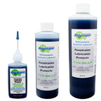 Three bottles of Bluecreeper Multi-purpose Synthetic Lubricant in different sizes on a white background, including a 16 fl oz bottle, an 8 fl oz bottle, and a 1 fl oz precision applicator bottle.