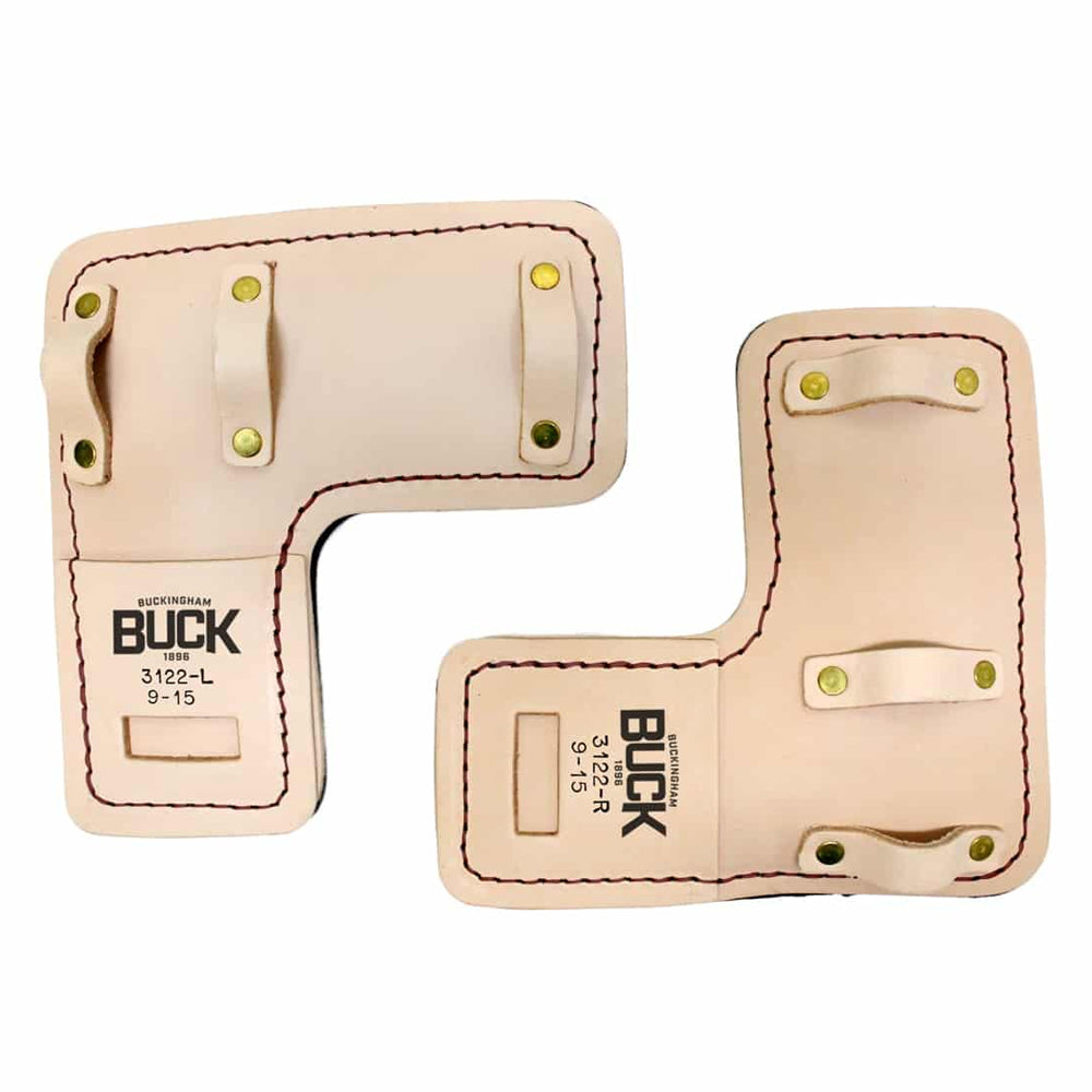 The traditional L-pad. Top-grain leather, 3/4in foam padding, brass-riveted strap loops and a sewn sleeve. Takes one set of 22in leg straps (2239).