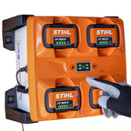 AL 301-4 Multi-Battery Charger in use. A practical charging solution for keeping AP System batteries ready to go. Charge up to 4 STIHL AP System batteries at once. Shop online or in-store at Cannings. 